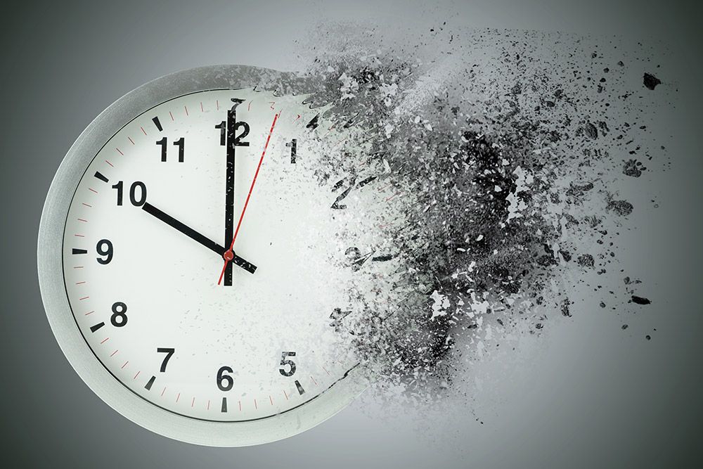 Smashing a clock