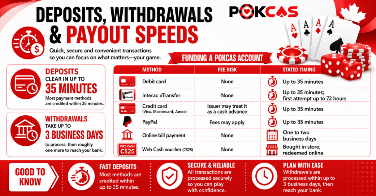 Deposits, Withdrawals and Payout Speeds at Manitoba Online Casinos