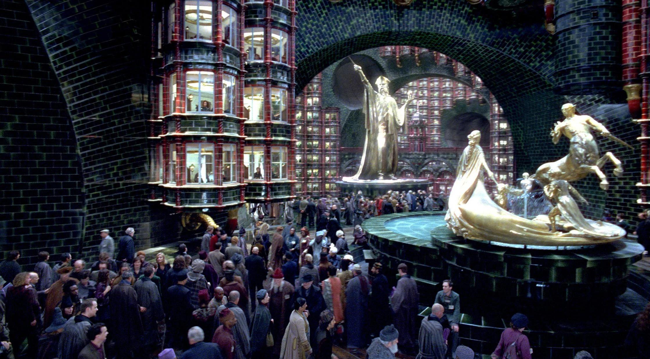 Wizards and witches going about their day as employees of the Ministry of Magic.