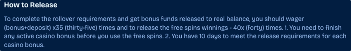 Where To Find Wagering Requirements Before Claiming A Bonus - Example