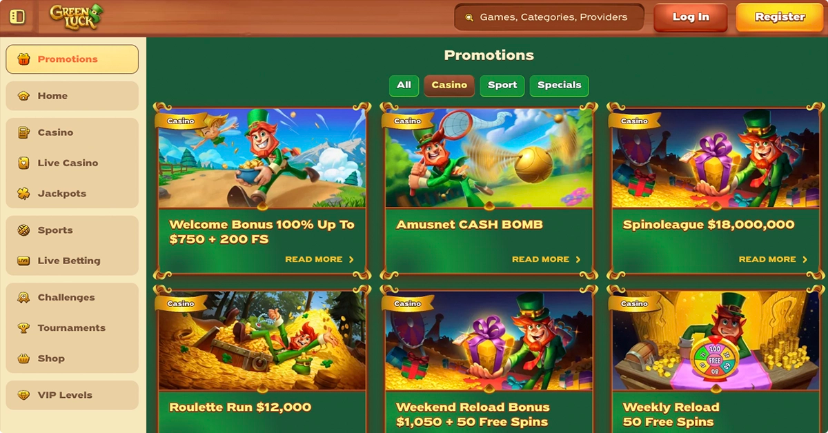 Greenluck Casino Bonuses