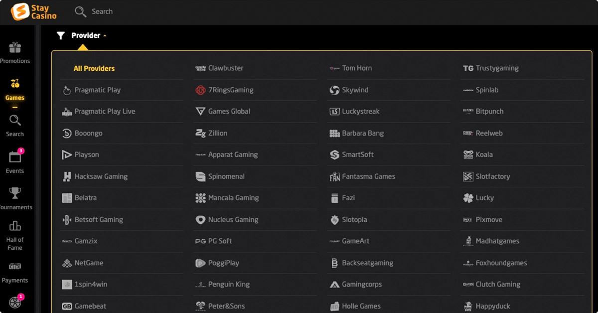 Who Powers the StayCasino Game Library