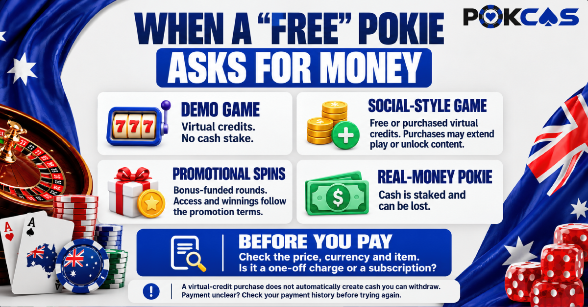 When a free pokie asks for money
