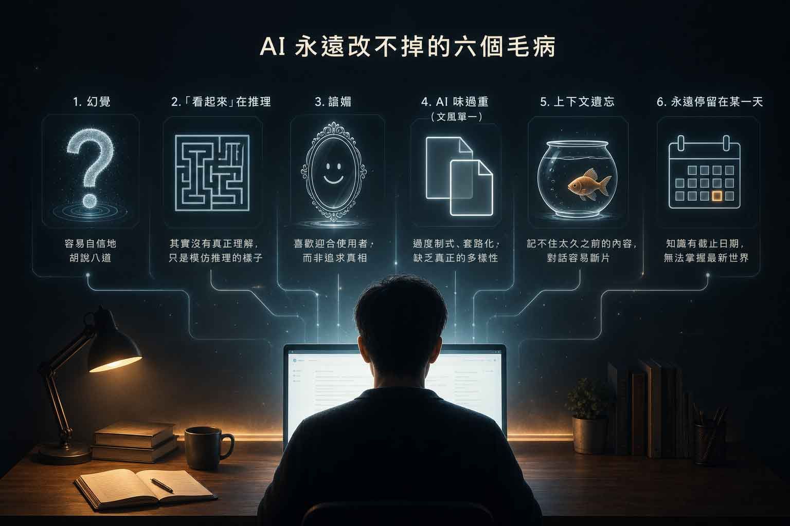 AI 永遠改不掉的六個毛病：不是模型不夠新，是架構本來就這樣