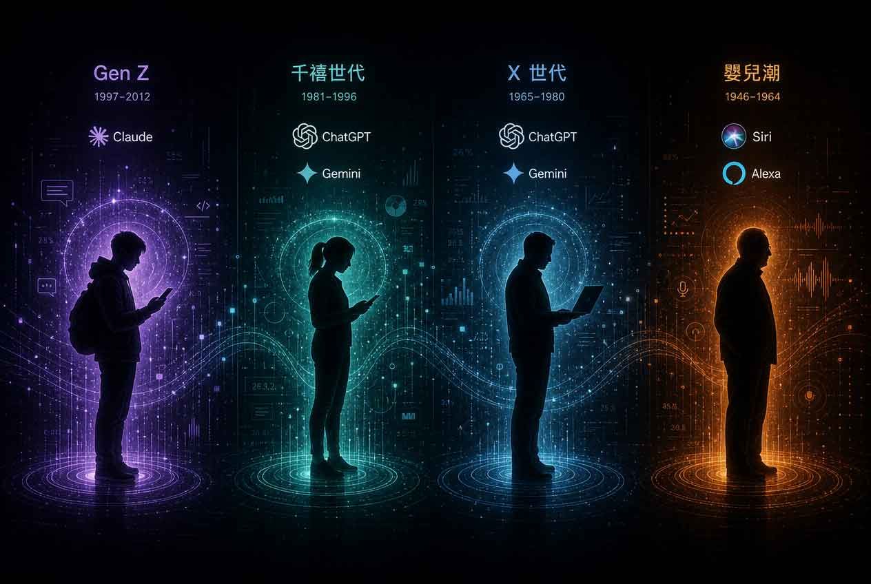 美國人用 AI，世代大分裂：Claude 是 Gen Z 的最愛，嬰兒潮世代卻幾乎不碰它