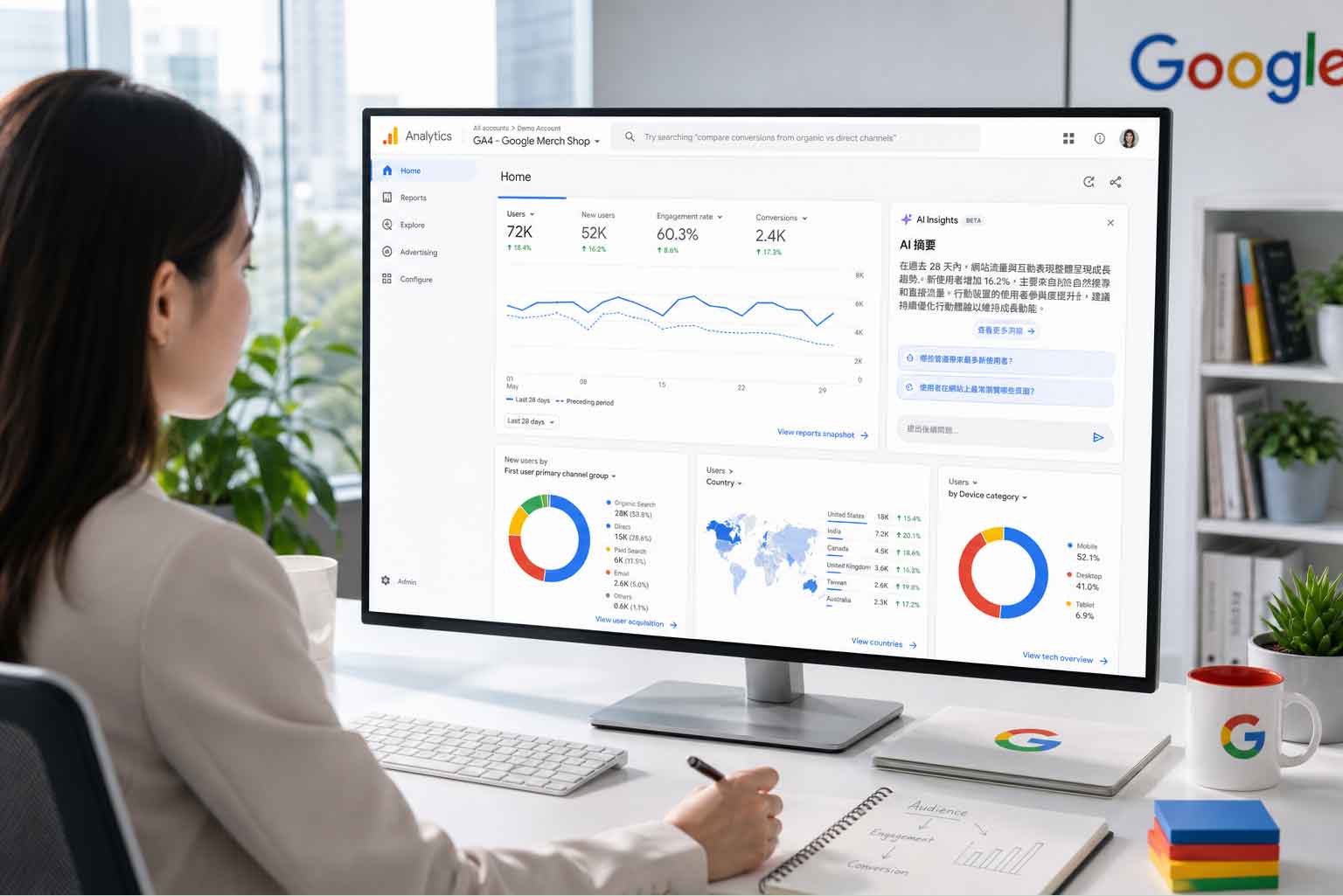 Google Ads 與 Analytics 全面導入 AI 代理人：Ask Advisor 新增同業基準比較，行銷人不用再猜數字