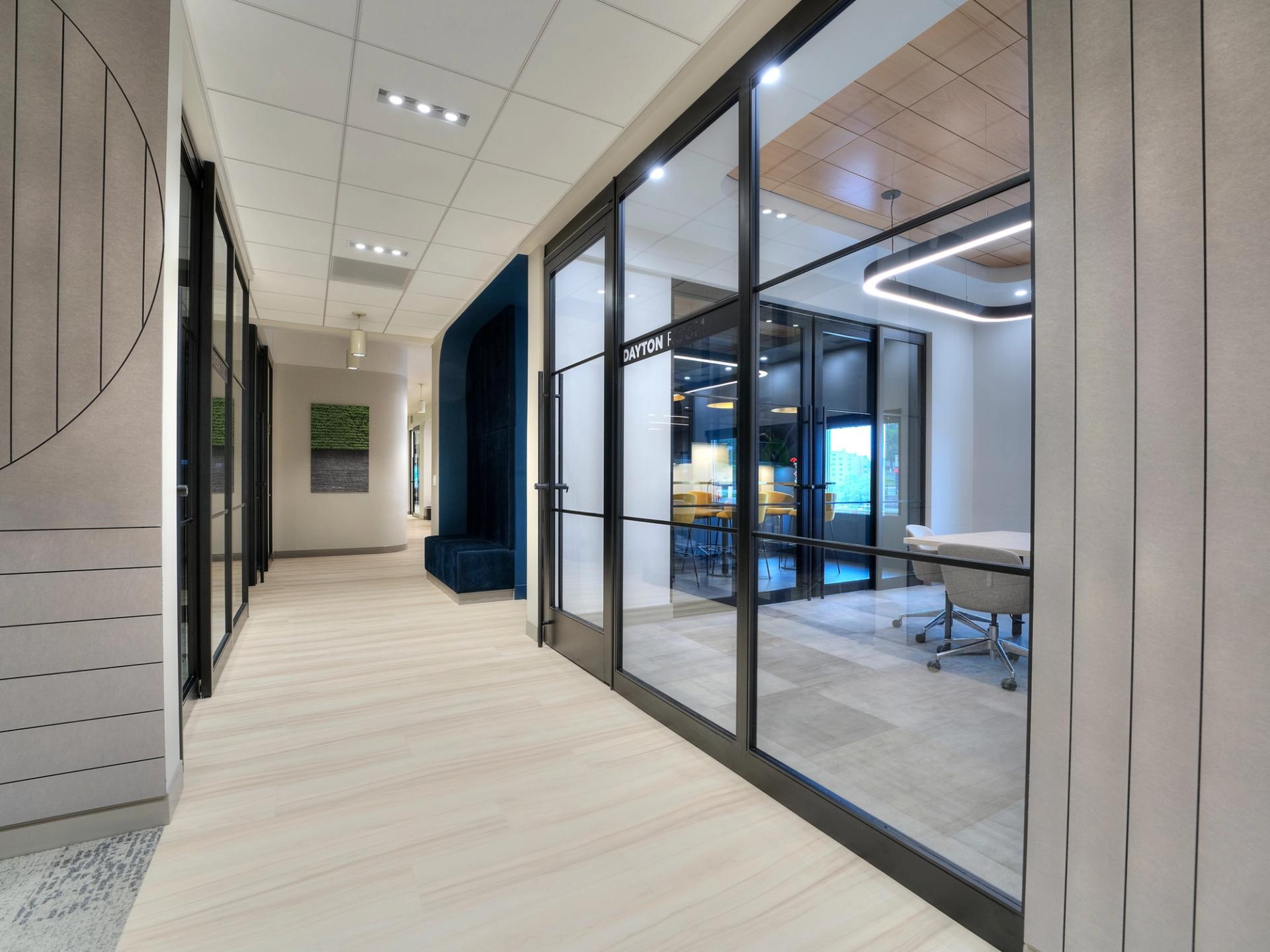 ThinWall aluminum sliding door installation at Sower Investment Partners by Montage Builders