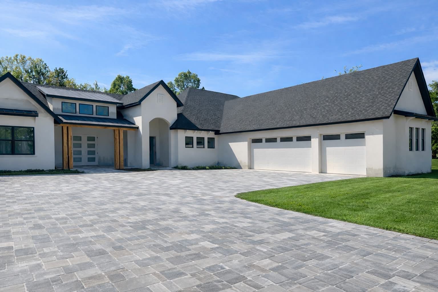 Custom brick paver driveway installation in Orlando FL
