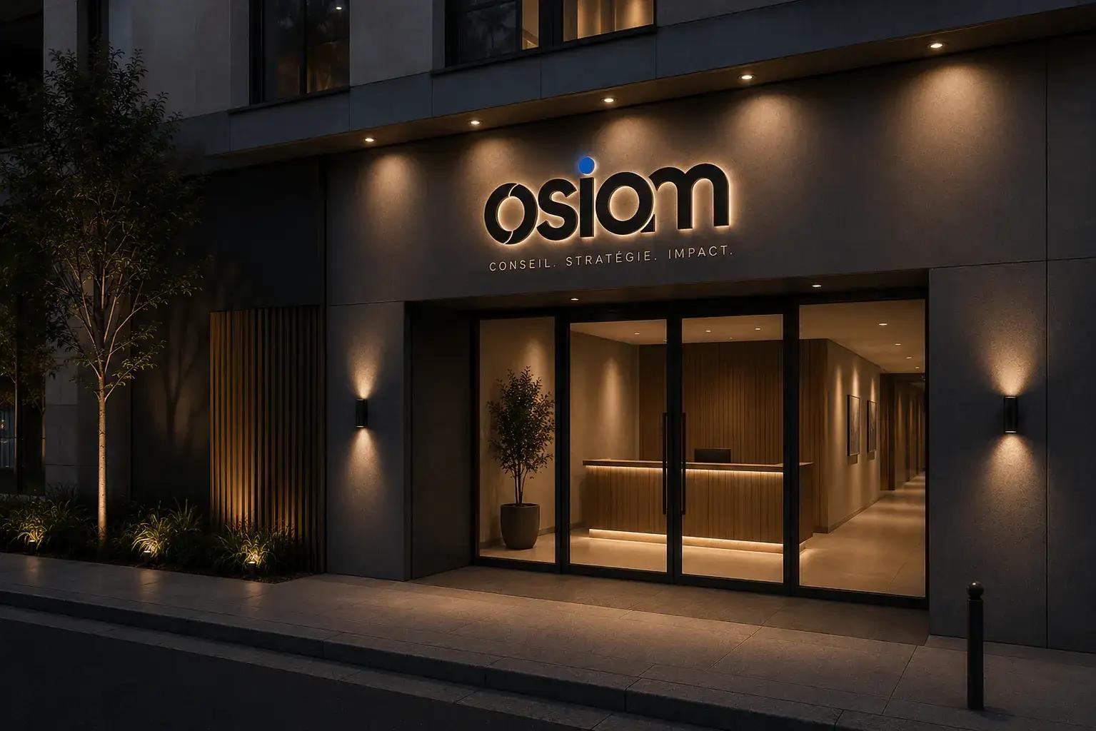 Enseigne Osiom sur façade à Besançon