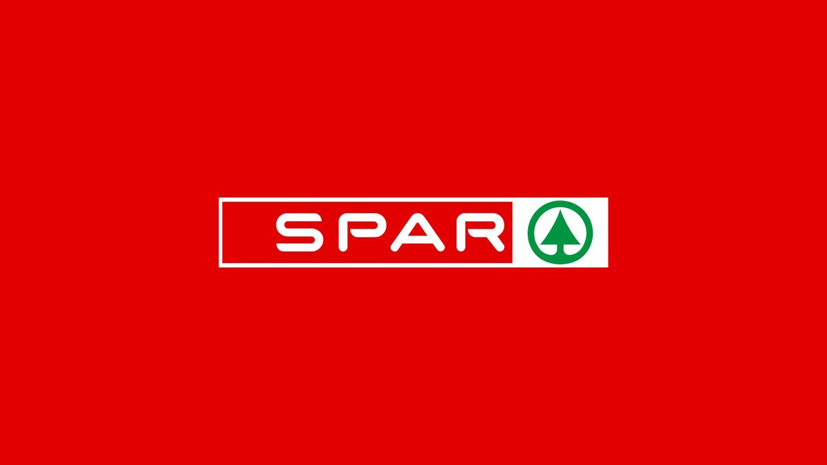 SPAR logo in white and green on a red background.