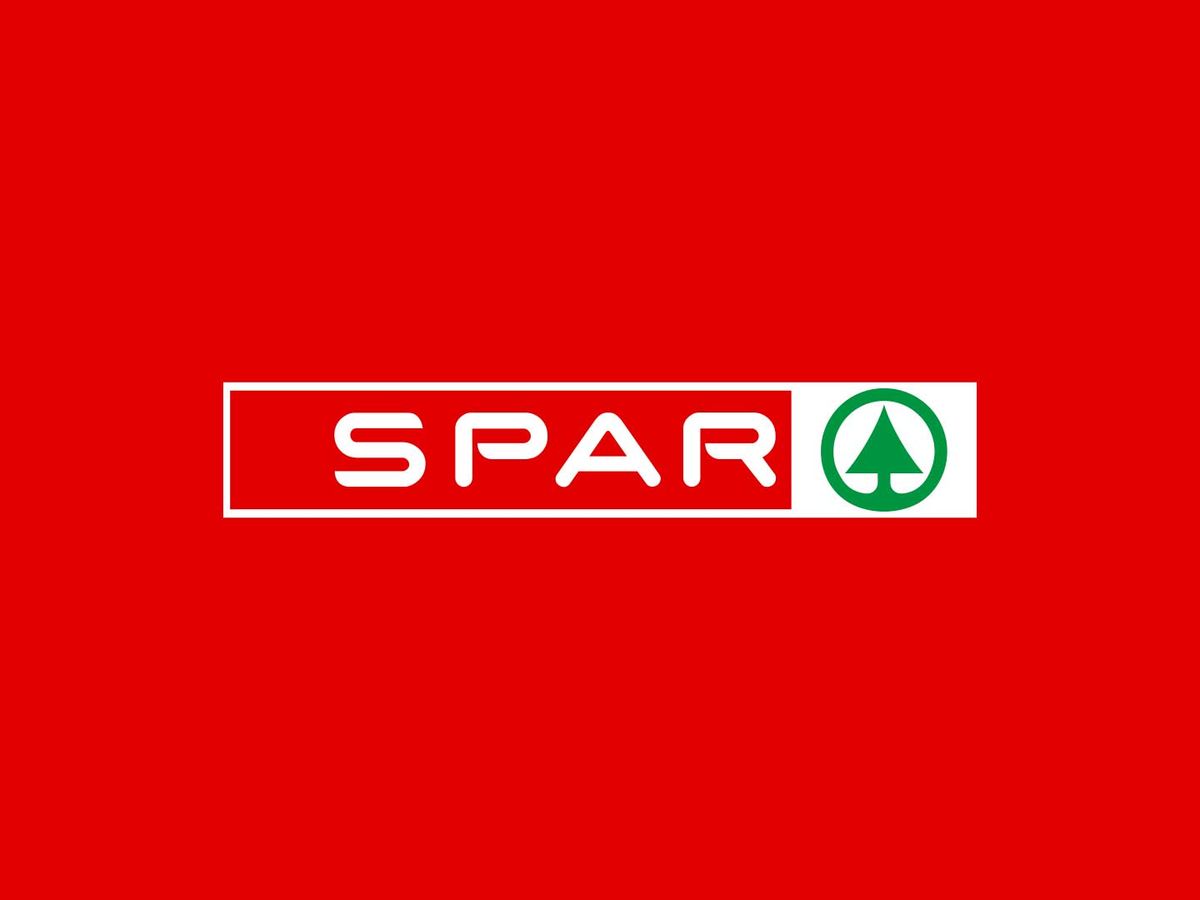 SPAR logo in white and green on a red background.