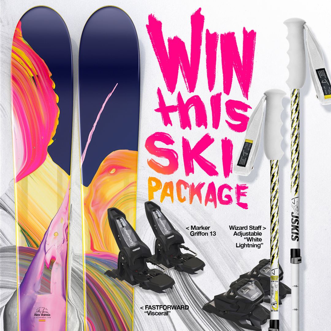 Promotional image for j skis all mountain package giveaway