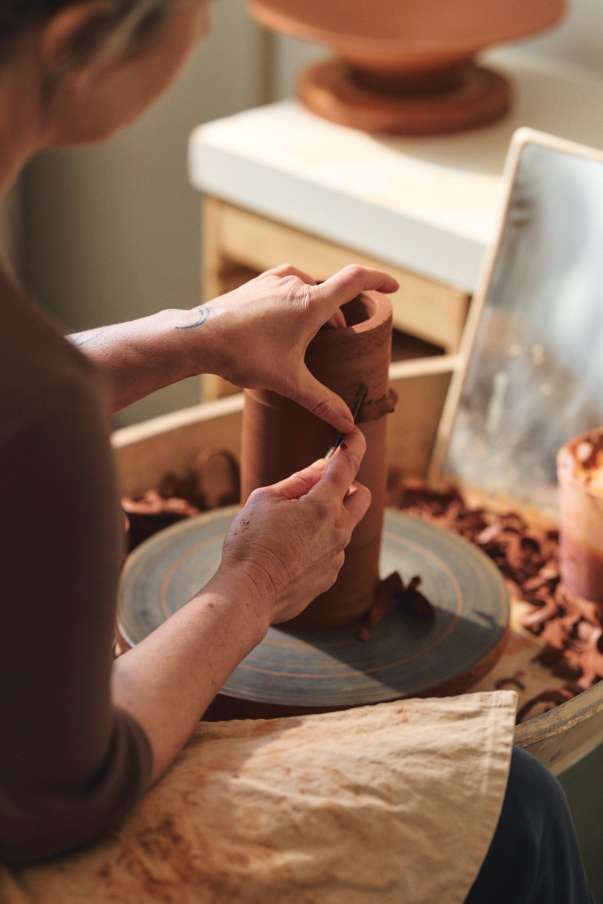 Belinda Wiltshire in her ceramic studio