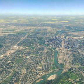 City from an aerial view