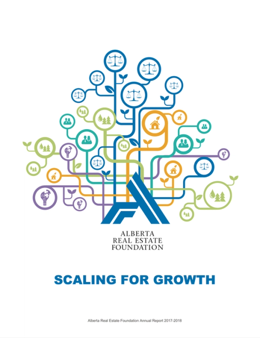 Cover of AREF's 2017-2018 Annual Report, Scaling for Growth