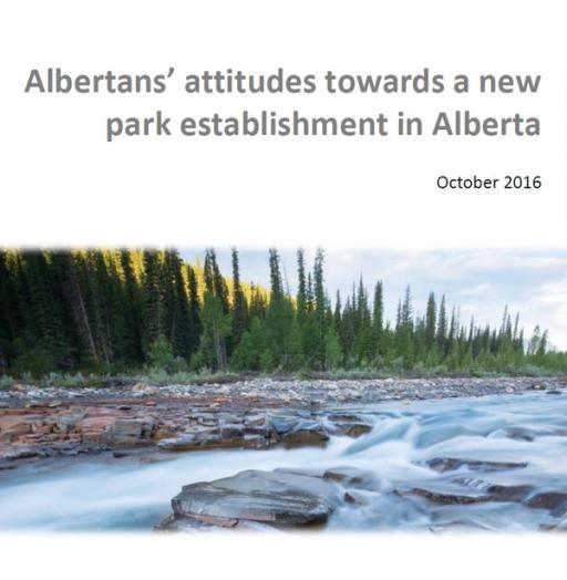 Document cover for resource 'Albertans’ attitudes towards a new park establishment in Alberta'