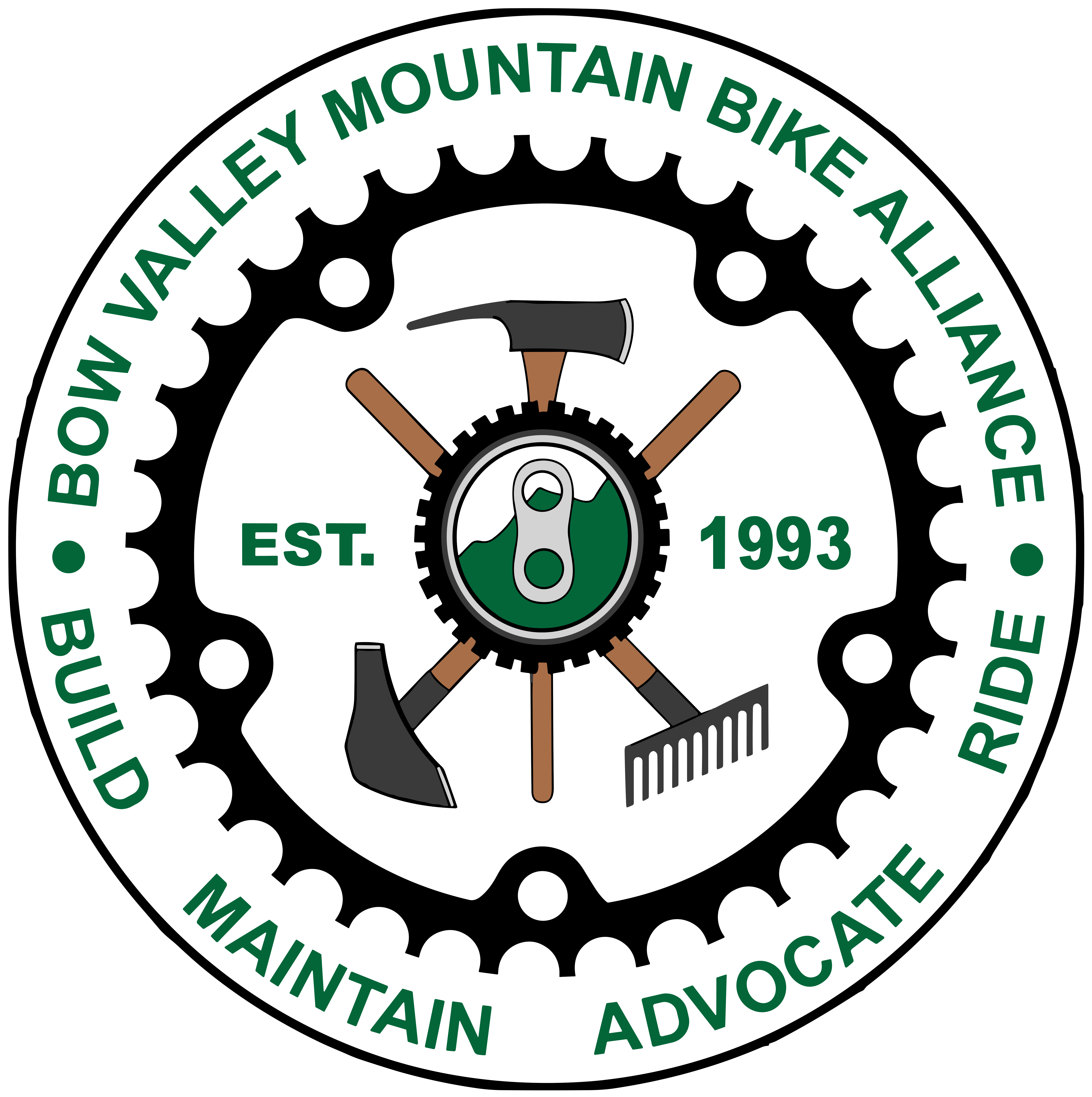 Logo for Bow Valley Mountain Bike Alliance (BVMB) on a transparent background