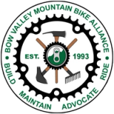 Logo for Bow Valley Mountain Bike Alliance (BVMB) on a transparent background