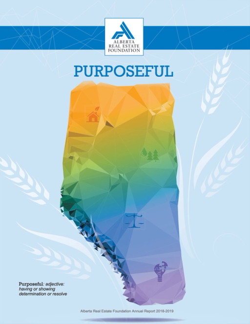 Cover of AREF's 2018-2019 Annual Report, Purposeful