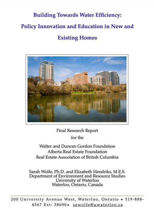 Building Towards Water Efficiency: Policy innovation and education in new and existing homes