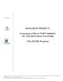 Document cover for resource 'Evaluation of REALTOR®S Initiative for Affordable Home Ownership (The Home Program)'
