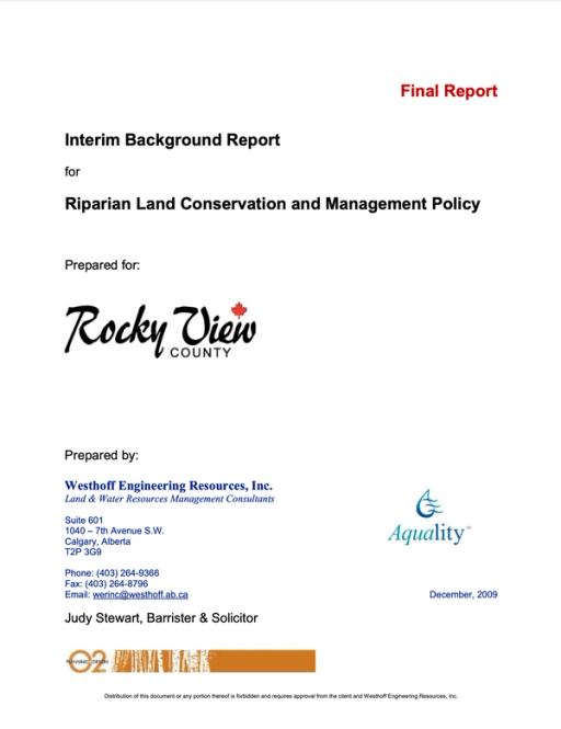 Interim Background Report for Riparian Land Conservation and Management Policy