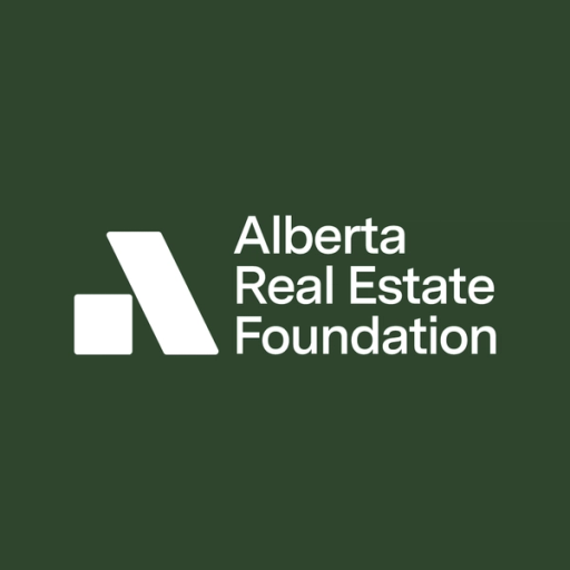 Alberta Real Estate Foundation in white on a green background
