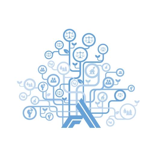 Vector art of various investments growing into a tree-like structure from the Alberta Real Estate Foundation logo