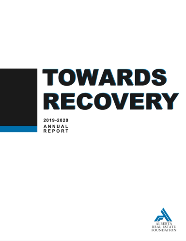 Cover of AREF's 2019-2020 Annual Report, Towards Recovery