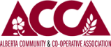 Logo for Alberta Community and Co-operative Association on a transparent background