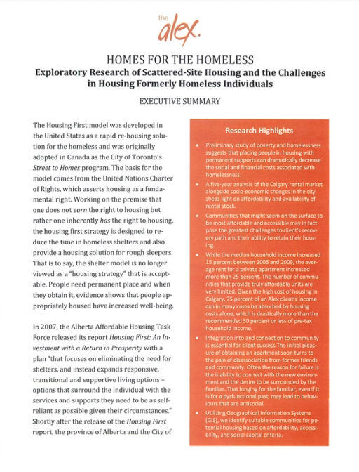 Homes for the Homeless: Exploratory research of scattered-site housing and the challenges in housing formerly homeless individuals
