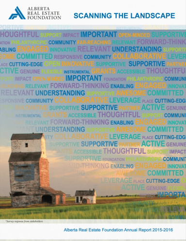 Cover of AREF's 2015-2016 Annual Report, Scanning the Landscape