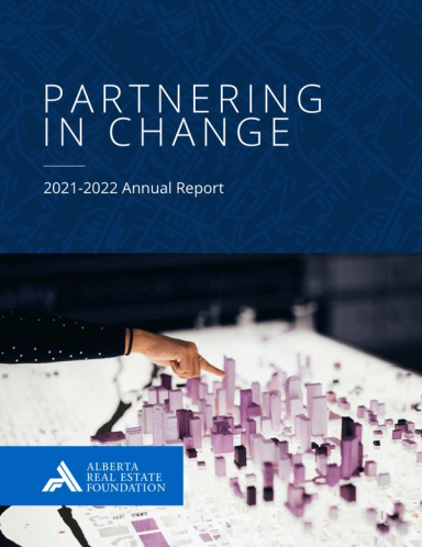 Cover of AREF's 2021-2022 Annual Report, Partnering in Change