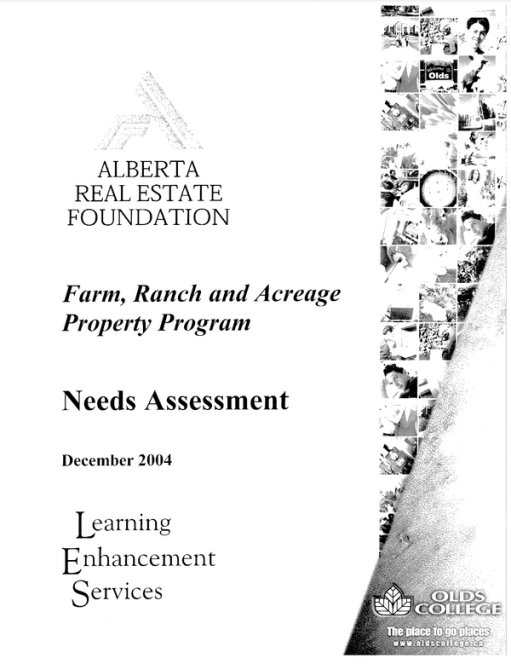 Farm, Ranch and Acreage Property Program Needs Assessment: December 2004