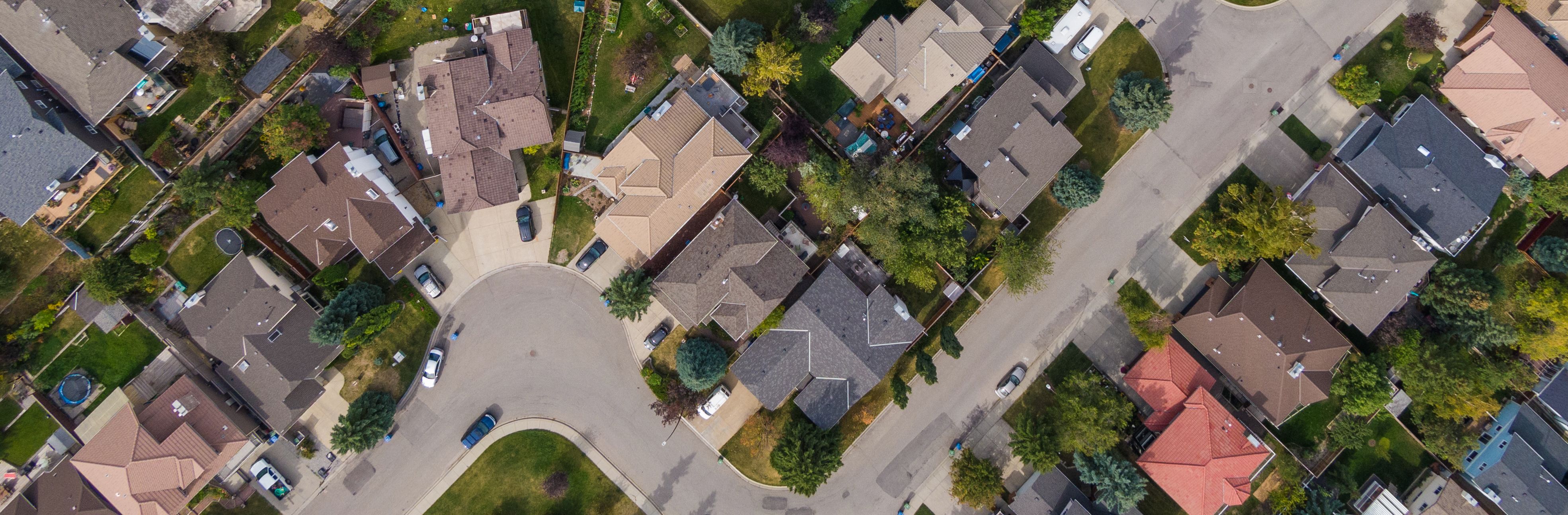 Suburban area from an aerial view