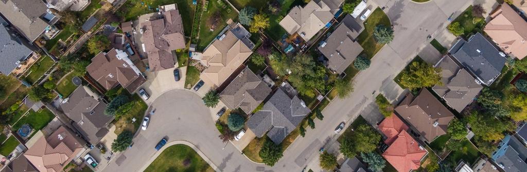 Suburban area from an aerial view