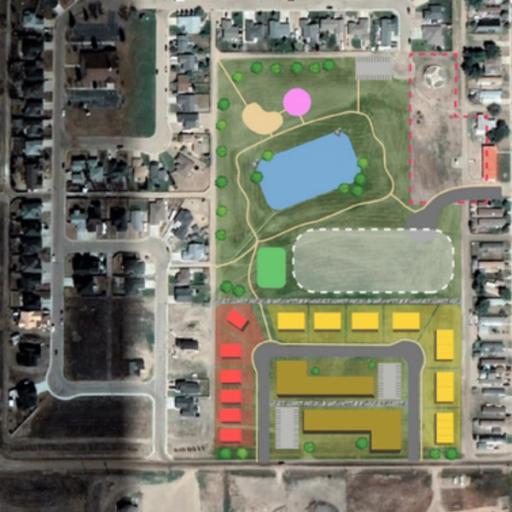 Aerial view of a development plan