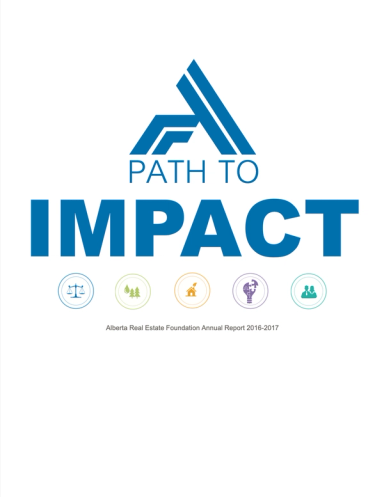 Cover of AREF's 2016-2017 Annual Report, Path to Impact