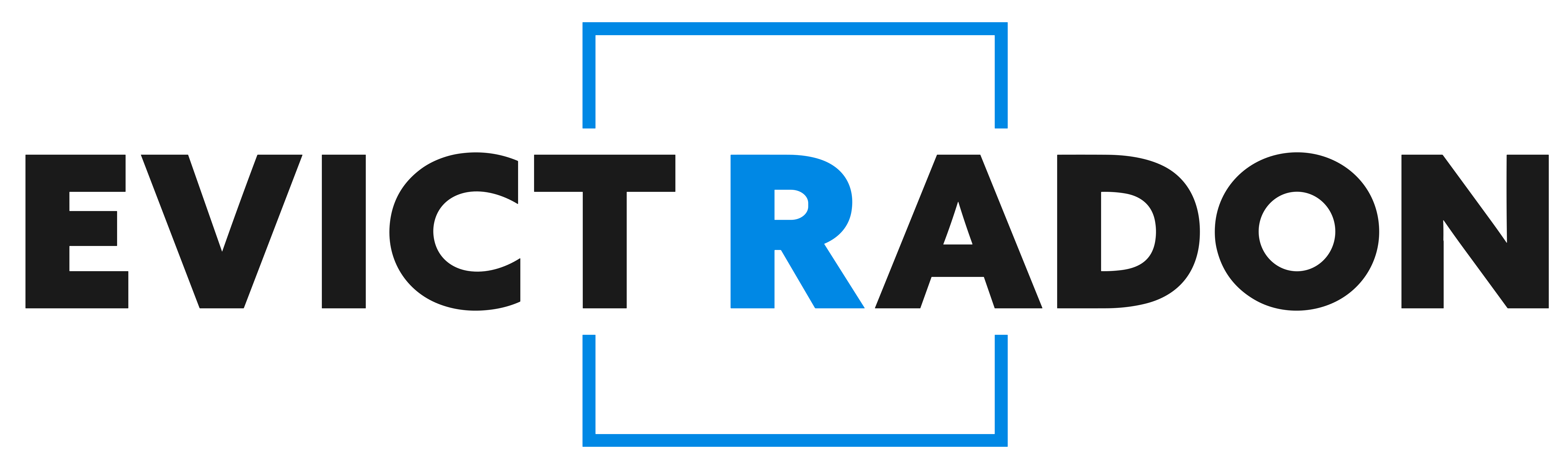 Logo for EvictRadon on a transparent background