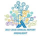 Report cover reading "2017-2018 Annual Report Highlight"