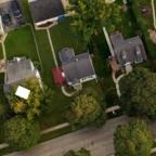 Three homes from an aerial view