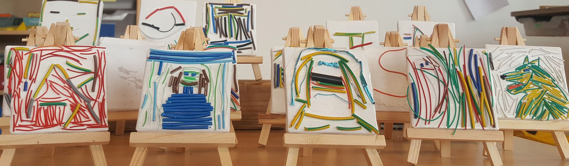 Kabelkunst op een canvasdoek