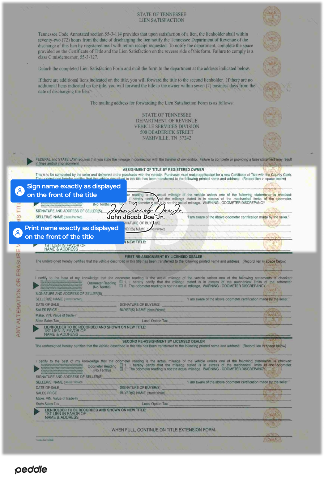 example signed title