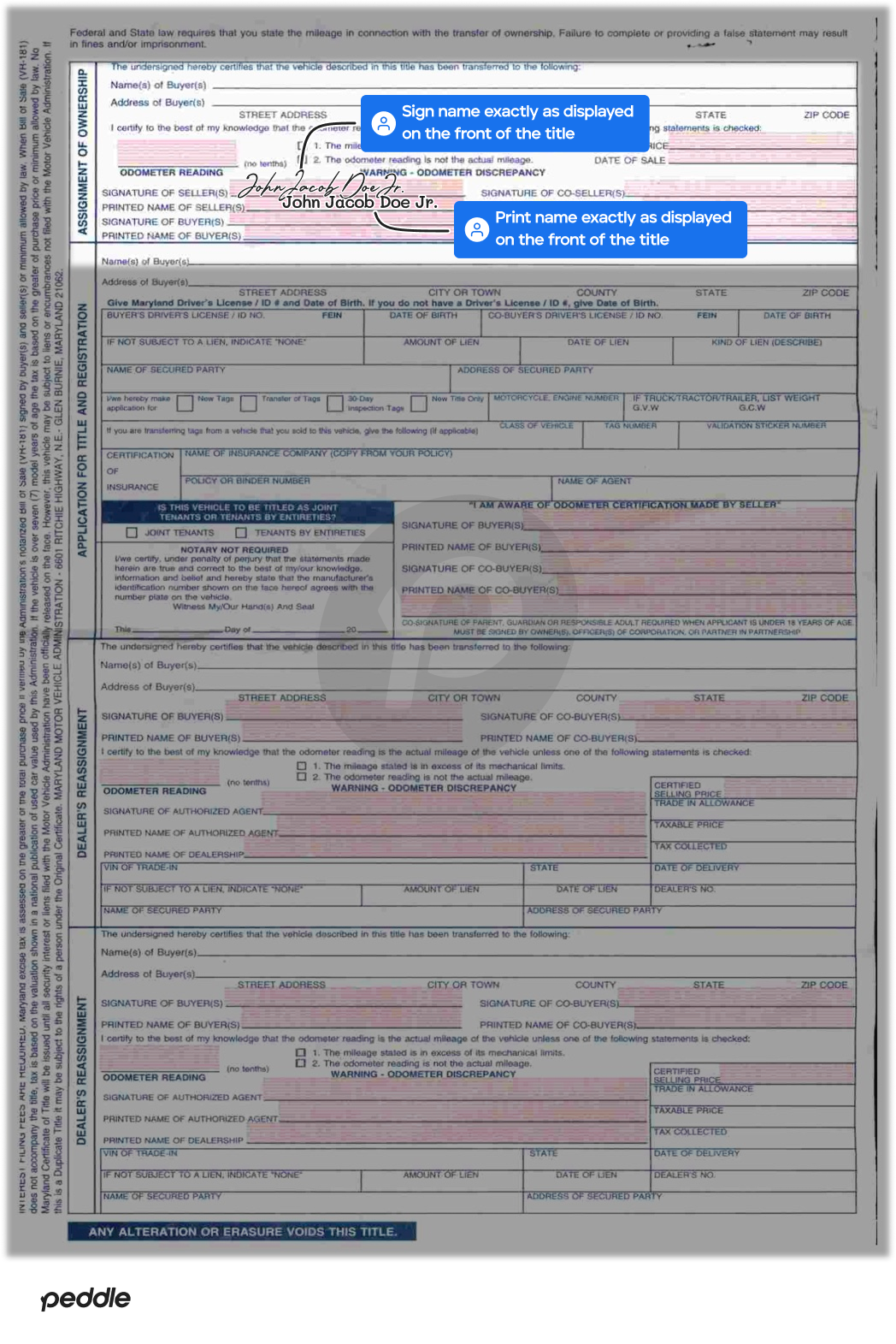 example signed title