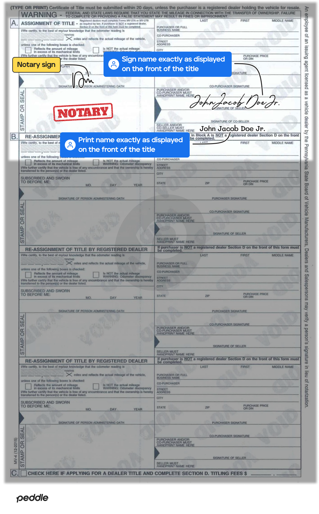 example signed title