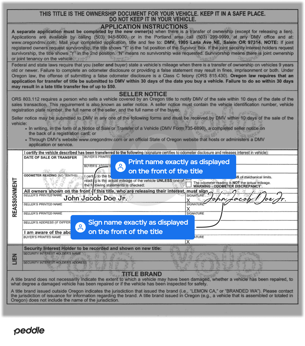 example signed title