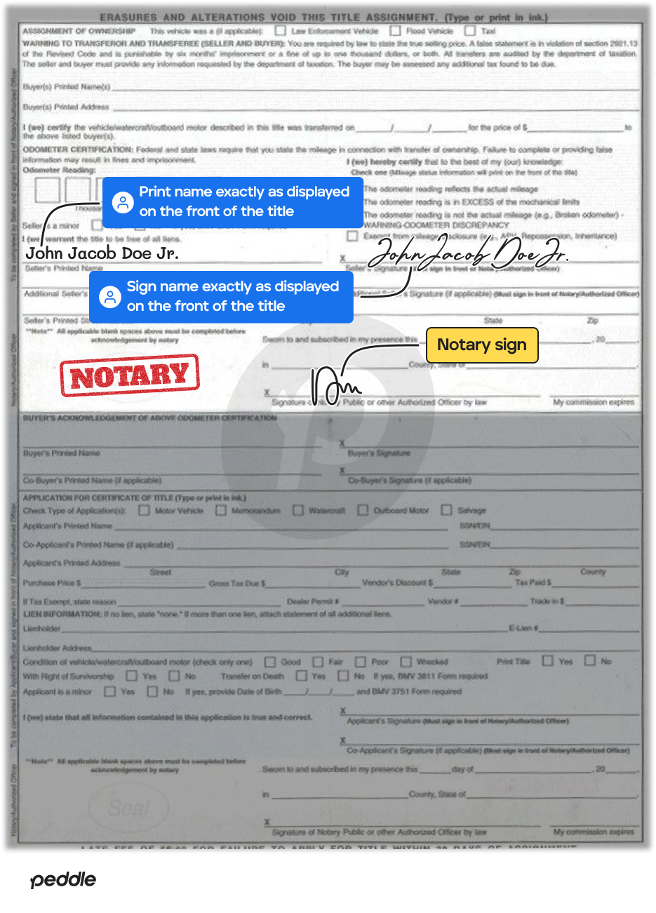 example signed title