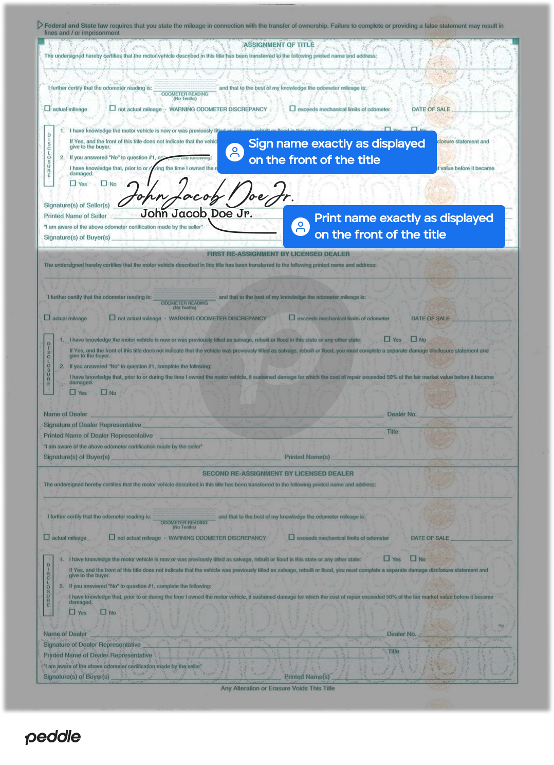 example signed title