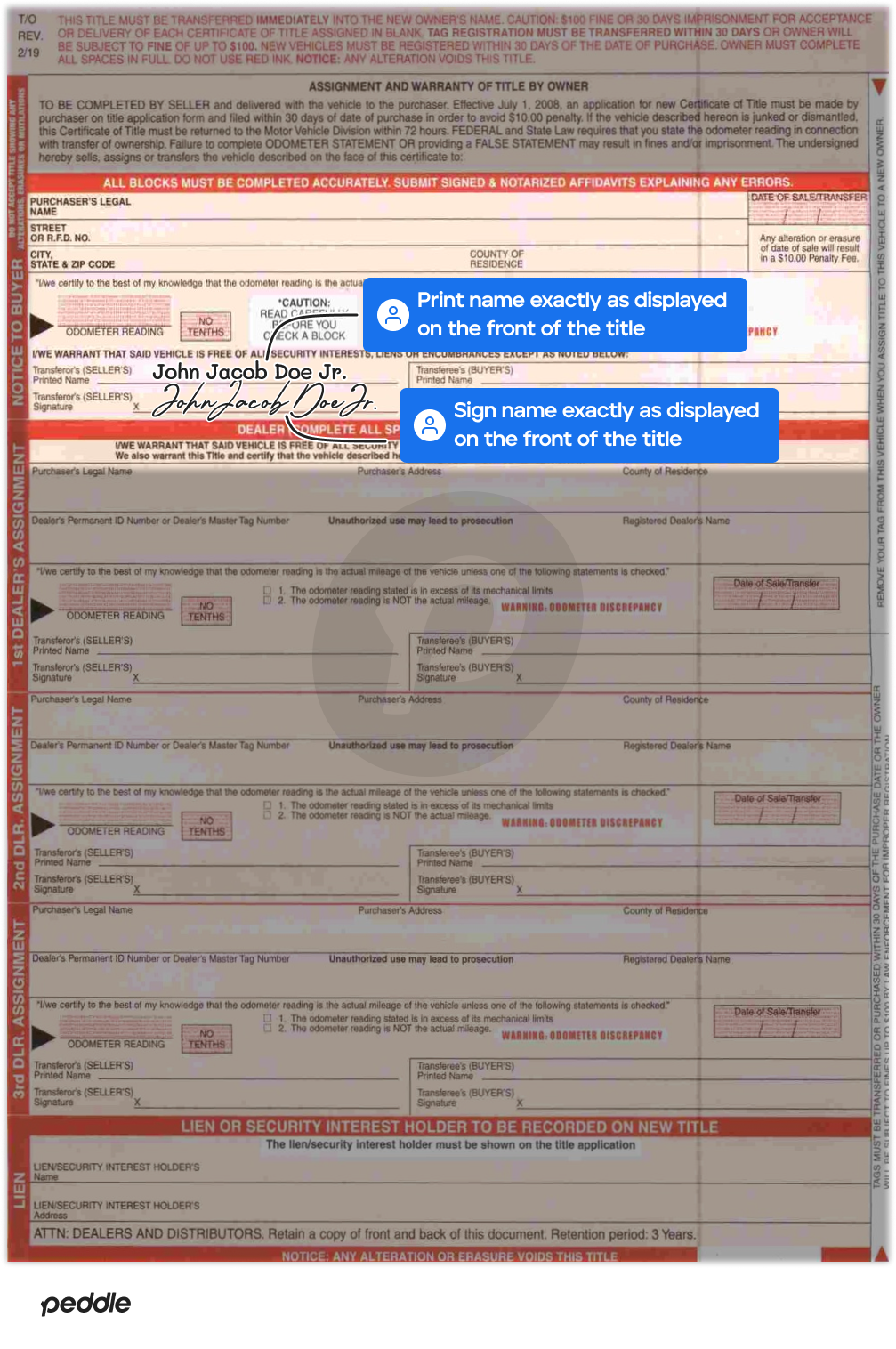 example signed title