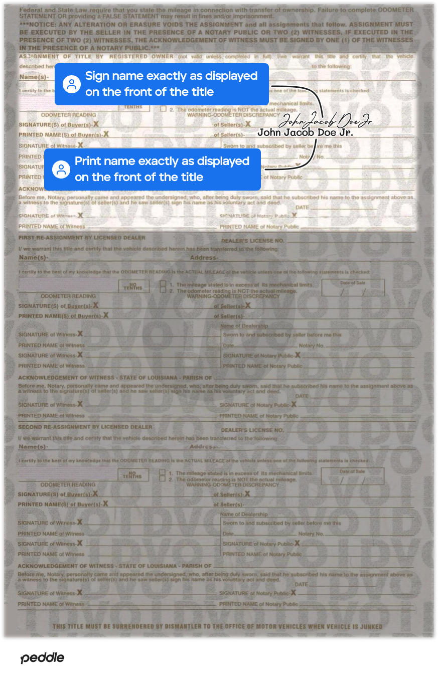 example signed title